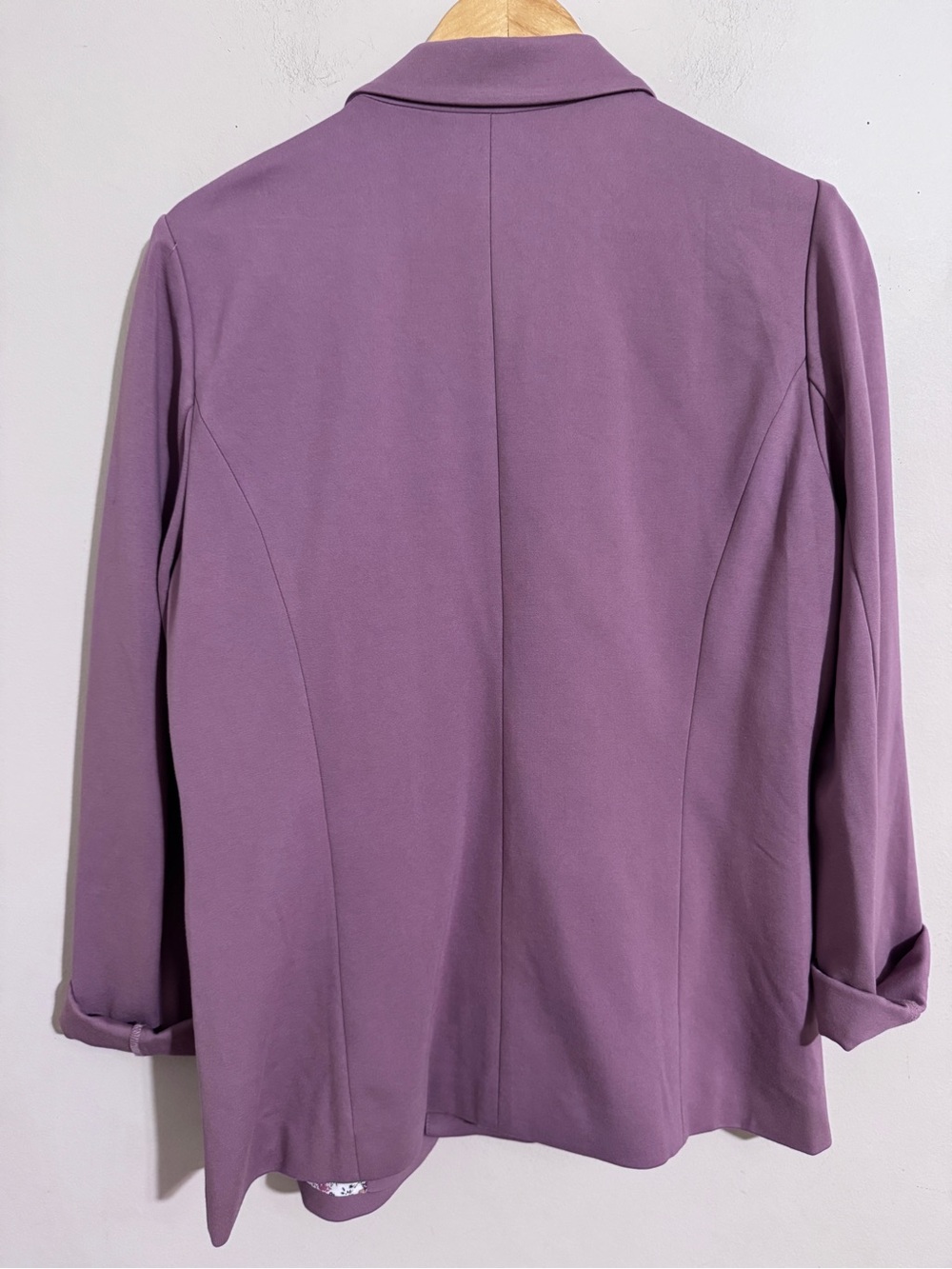 Skies Are Blue Womens Open Knit Blazer Jacket Mauve size L Career Party Classic - Picture 2 of 9